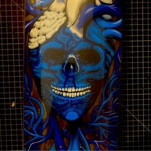 Strangelove blue heart and Skull deck 8.25